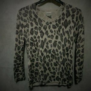 CHICO'S dark gray & light gray long sleeve blouse